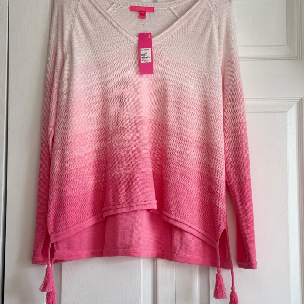 Lilly Pulitzer Pink Gradient Long Sleeve Sweater